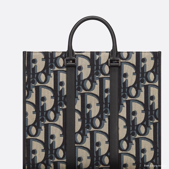 Cheap Blue Maxi Canvas Motif Oblique East-West Dior Tote 0719 Luxury